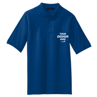 Port Authority Tall Silk Touch Polo with Pocket, Royal, Front view, Mockup