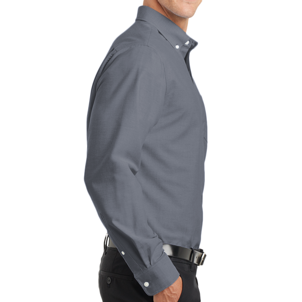 Port Authority Tall SuperPro Oxford Shirt, Black, Right view