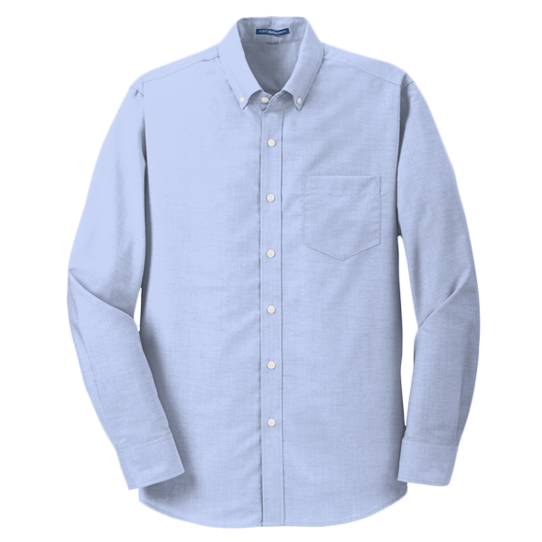 Port Authority Tall SuperPro Oxford Shirt, Oxford Blue, Front view