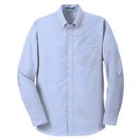 Port Authority Tall SuperPro Oxford Shirt, Oxford Blue, Front view