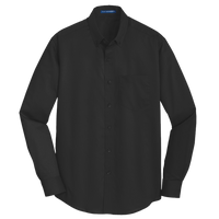 Port Authority Tall SuperPro Twill Shirt, Black, Front view