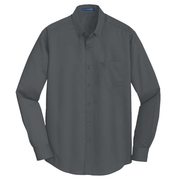 Port Authority Tall SuperPro Twill Shirt, Sterling Grey, Front view