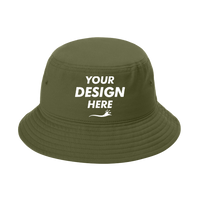 Port Authority Twill Classic Bucket Hat, Olive Drab Green, Front view, Mockup