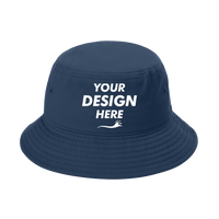 Port Authority Twill Classic Bucket Hat, River Blue Navy, Front view, Mockup