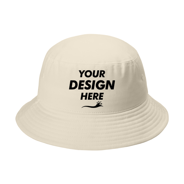 Port Authority Twill Classic Bucket Hat, Sahara, Front view, Mockup