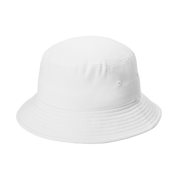 Port Authority Twill Classic Bucket Hat, White, Left Side view