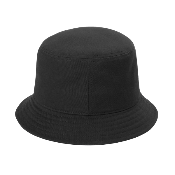 Port Authority Twill Short Brim Bucket Hat, Black, Back view