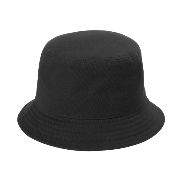 Port Authority Twill Short Brim Bucket Hat, Black, Front view
