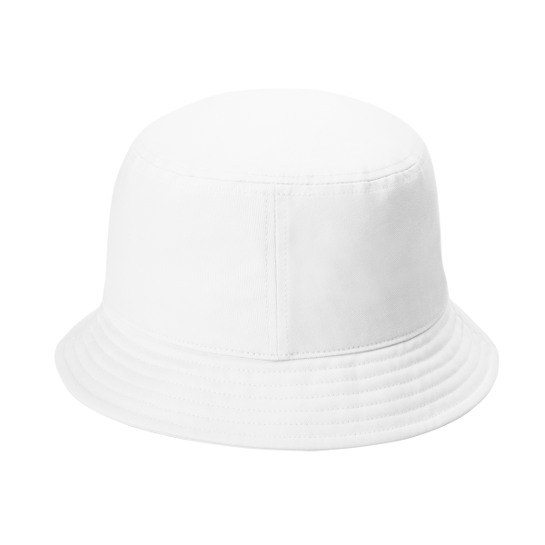 Port Authority Twill Short Brim Bucket Hat, White, Back view