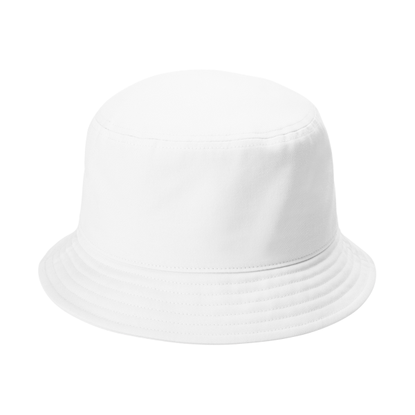 Port Authority Twill Short Brim Bucket Hat, White, Front view