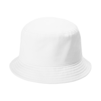 Port Authority Twill Short Brim Bucket Hat, White, Front view