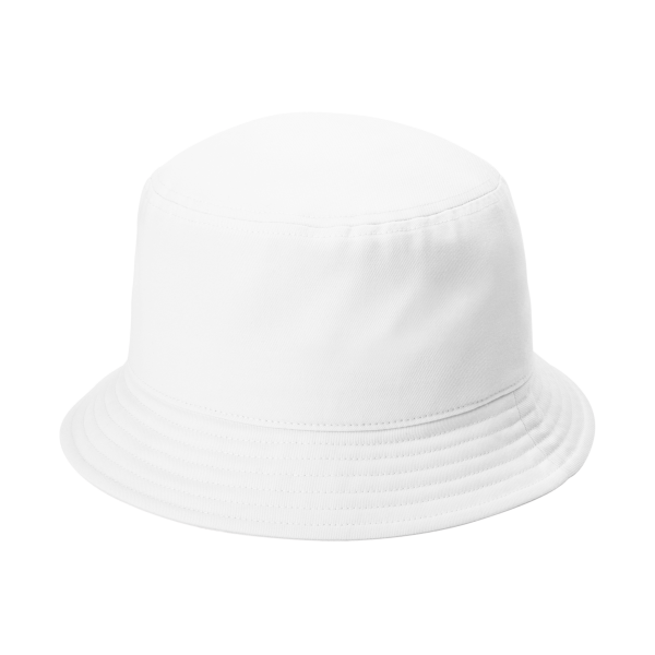 Port Authority Twill Short Brim Bucket Hat, White, Left Side view