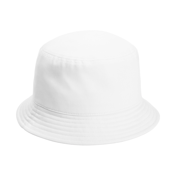 Port Authority Twill Short Brim Bucket Hat, White, Right Side view