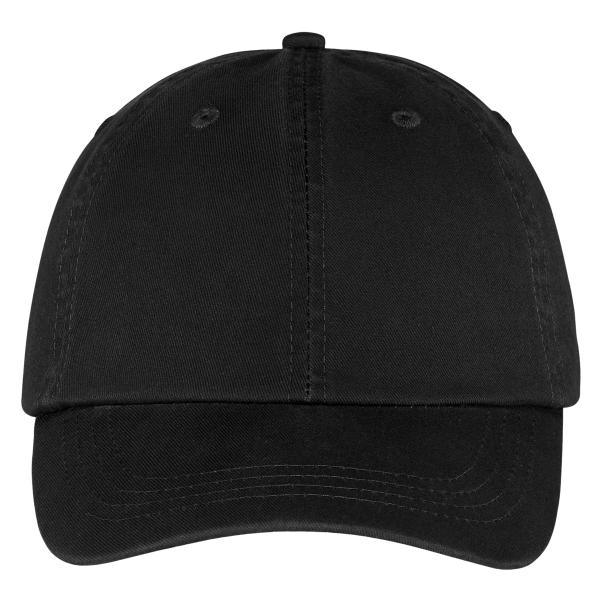 Port Authority Washed Twill Cap, Black, Front view