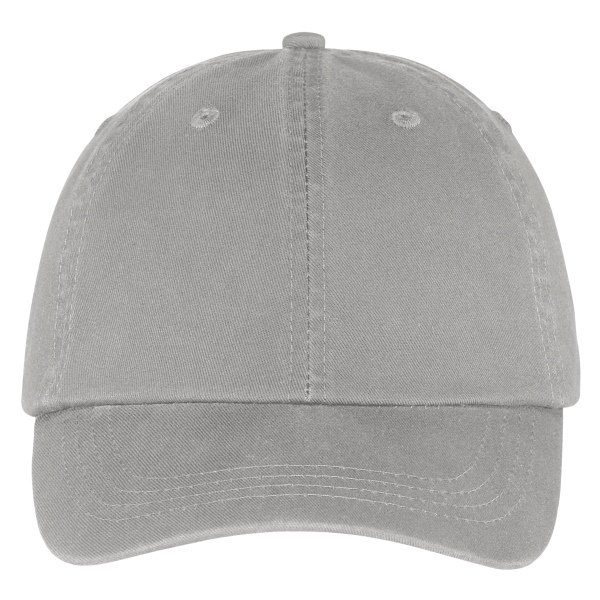 Port Authority Washed Twill Cap, Chrome, Front view