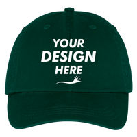 Port Authority Washed Twill Cap, Hunter, Front view, Mockup