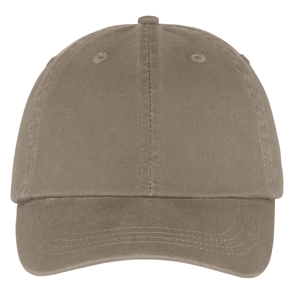 Port Authority Washed Twill Cap, Khaki, Front view