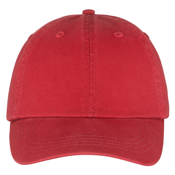 Port Authority Washed Twill Cap, Red, Front view
