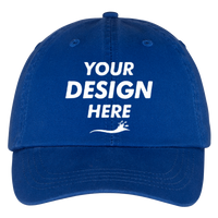Port Authority Washed Twill Cap, Royal, Front view, Mockup