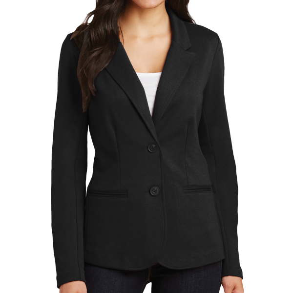 Port Authority Women's Knit Blazer, Black, Front view