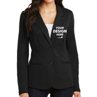 Port Authority Women's Knit Blazer, Black, Front view, Mockup