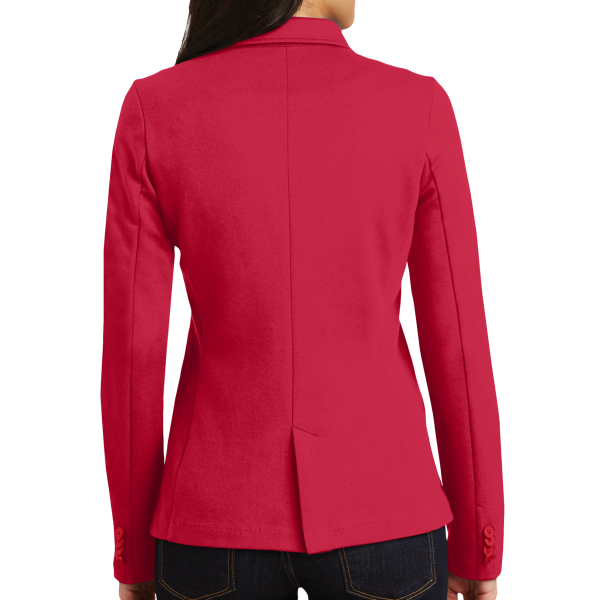 Port Authority Women's Knit Blazer, Rich Red, Back view