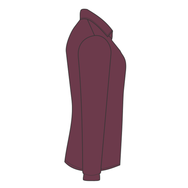 Port Authority Women's Silk Touch Long Sleeve Polo, Burgundy, Right Sleeve view