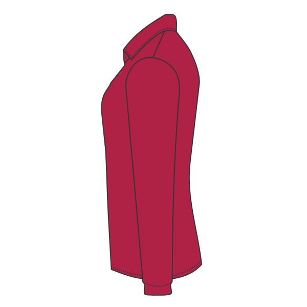 Port Authority Women's Silk Touch Long Sleeve Polo, Red, Left Sleeve view