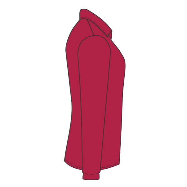 Port Authority Women's Silk Touch Long Sleeve Polo, Red, Right Sleeve view