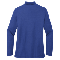 Port Authority Women's Silk Touch Long Sleeve Polo, Royal, Back view