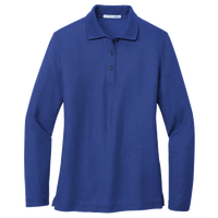 Port Authority Women's Silk Touch Long Sleeve Polo, Royal, Front view