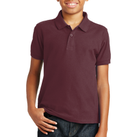 Port Authority Youth Core Classic Pique Polo, Burgundy, Front view