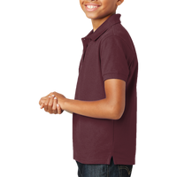 Port Authority Youth Core Classic Pique Polo, Burgundy, Left Sleeve view