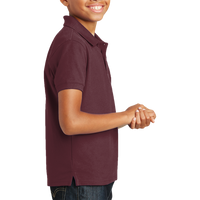 Port Authority Youth Core Classic Pique Polo, Burgundy, Right Sleeve view