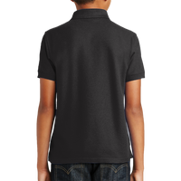 Port Authority Youth Core Classic Pique Polo, Deep Black, Back view
