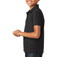 Port Authority Youth Core Classic Pique Polo, Deep Black, Left Sleeve view