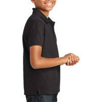 Port Authority Youth Core Classic Pique Polo, Deep Black, Right Sleeve view
