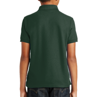 Port Authority Youth Core Classic Pique Polo, Deep Forest Green, Back view