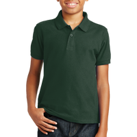 Port Authority Youth Core Classic Pique Polo, Deep Forest Green, Front view