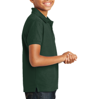 Port Authority Youth Core Classic Pique Polo, Deep Forest Green, Right Sleeve view