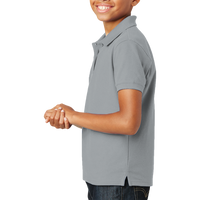 Port Authority Youth Core Classic Pique Polo, Gusty Grey, Left Sleeve view