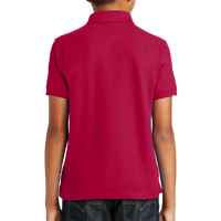 Port Authority Youth Core Classic Pique Polo, Rich Red, Back view