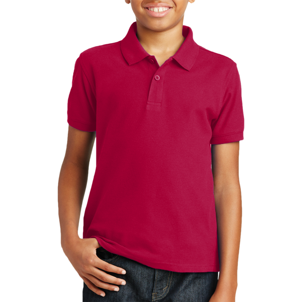 Port Authority Youth Core Classic Pique Polo, Rich Red, Front view