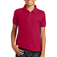 Port Authority Youth Core Classic Pique Polo, Rich Red, Front view