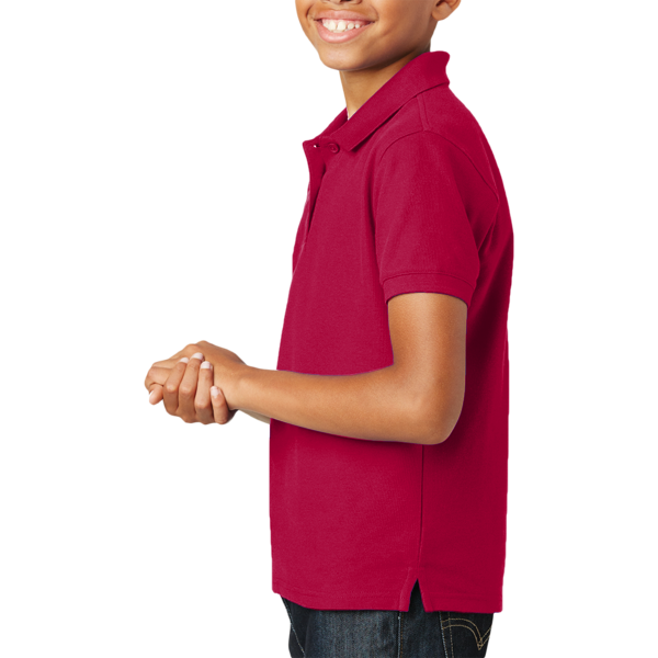 Port Authority Youth Core Classic Pique Polo, Rich Red, Left Sleeve view