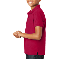 Port Authority Youth Core Classic Pique Polo, Rich Red, Left Sleeve view