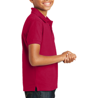 Port Authority Youth Core Classic Pique Polo, Rich Red, Right Sleeve view