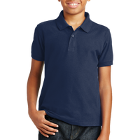 Port Authority Youth Core Classic Pique Polo, River Blue Navy, Front view