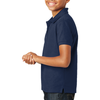 Port Authority Youth Core Classic Pique Polo, River Blue Navy, Left Sleeve view