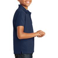 Port Authority Youth Core Classic Pique Polo, River Blue Navy, Right Sleeve view